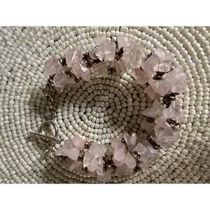 Silpada Sterling Silver Rose Quartz Nugget Bracelet